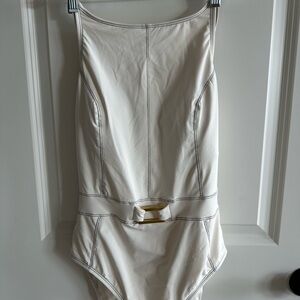 Elegant White One-Piece Swimsuit